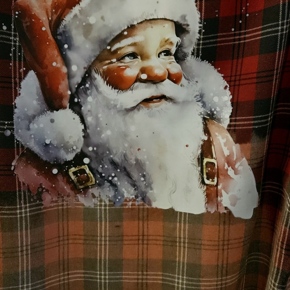 Custom Vintage Distressed Flannel with Santa - Picture 3 of 3